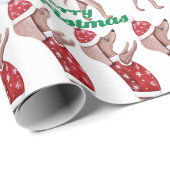 Cadeau Papier d'enveloppement de Noël Dachshund (Coin rond)