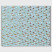 Cadeau Papier d'enveloppement de Noël Dachshund Flammes d (Plat)