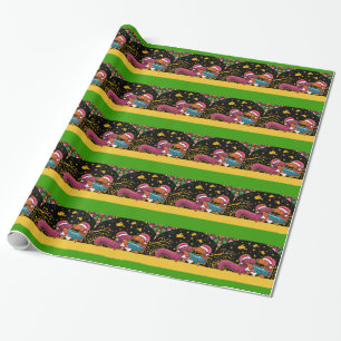 Cadeau Papier d'enveloppement de Noël Dachsunds - SRF