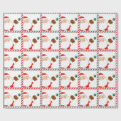 Cadeau Papier d'enveloppement de Noël de baseball (Plat)