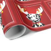 Cadeau Papier d'enveloppement de Noël de cerf de chien da (Coin rond)