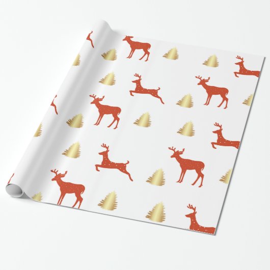 Cadeau Papier d'enveloppement de Noël de cerfs (Déroulé)