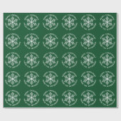 Cadeau Papier d'enveloppement de Noël de flocon vert (Plat)