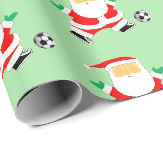 Cadeau Papier d'enveloppement de Noël de football (Coin rond)