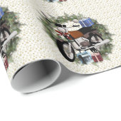 Cadeau Papier d'enveloppement de Noël de la couronne de m (Coin rond)