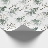 Cadeau Papier d'enveloppement de Noël de la forêt de pins (Coin)