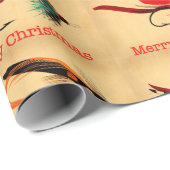 Cadeau Papier d'enveloppement de Noël de la pêche à la mo (Coin rond)