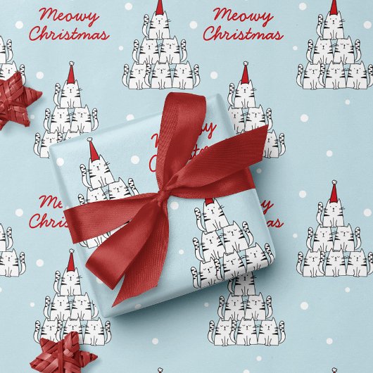 Cadeau Papier d'enveloppement de Noël de l'Arbre à chat m