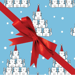 Cadeau Papier d'enveloppement de Noël de l'arbre de chat