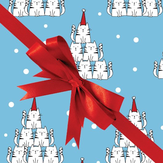 Cadeau Papier d'enveloppement de Noël de l'arbre de chat