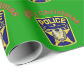 Cadeau Papier d'enveloppement de Noël de l'insigne de pol (Coin rond)