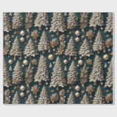 Cadeau Papier d'enveloppement de Noël de luxe doré (Plat)