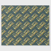 Cadeau Papier d'enveloppement de Noël de Mistletoe d'or (Plat)