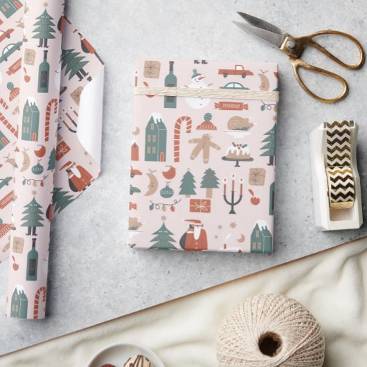 Cadeau Papier d'enveloppement de Noël de Noël de Noël