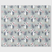 Cadeau Papier d'enveloppement de Noël de petit pingouin m (Plat)