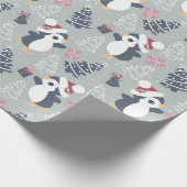 Cadeau Papier d'enveloppement de Noël de petit pingouin m (Coin)