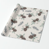 Cadeau Papier d'enveloppement de Noël de Pinecone de la f (Déroulé)