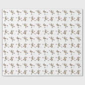Cadeau Papier d'enveloppement de Noël de rennes de danse  (Plat)