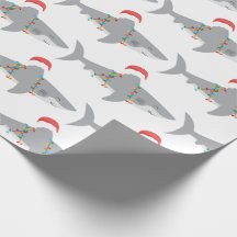 Papier d'enveloppement de Noël de requin drôle