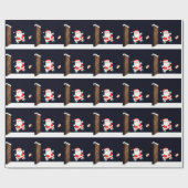 Cadeau Papier d'enveloppement de Noël de rugby (Plat)