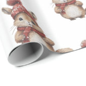 Cadeau Papier d'enveloppement de Noël d'écureuil (Coin rond)