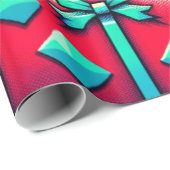 Cadeau Papier d'enveloppement de Noël des années 80 (Coin rond)