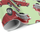 Cadeau Papier d'enveloppement de Noël des Camions rouges (Coin rond)