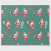 Cadeau Papier d'enveloppement de Noël des Fêtes tropicale (Plat)