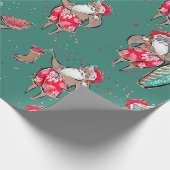 Cadeau Papier d'enveloppement de Noël des Fêtes tropicale (Coin)