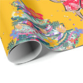 Cadeau Papier d'enveloppement de Noël des Fêtes tropicale (Coin rond)