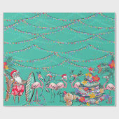 Cadeau Papier d'enveloppement de Noël des Fêtes tropicale (Plat)