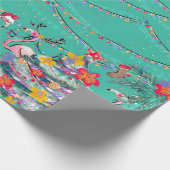 Cadeau Papier d'enveloppement de Noël des Fêtes tropicale (Coin)