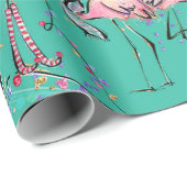 Cadeau Papier d'enveloppement de Noël des Fêtes tropicale (Coin rond)