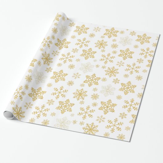 Cadeau Papier d'enveloppement de Noël des flocons d'or (Déroulé)