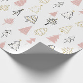 Cadeau Papier d'enveloppement de Noël des pins d'aquarell (Coin)