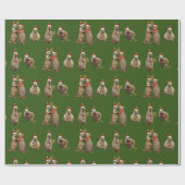 Cadeau Papier d'enveloppement de Noël des Prairies (vert  (Plat)