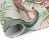 Cadeau Papier d'enveloppement de Noël Dinosaur (Coin rond)