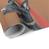 Cadeau Papier d'enveloppement de Noël Doberman Pinscher (Coin rond)