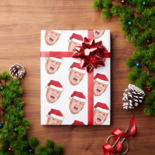 Cadeau Papier d'enveloppement de Noël Donald Trump en col
