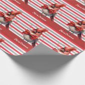 Cadeau Papier d'enveloppement de Noël du cardinal rouge (Coin)