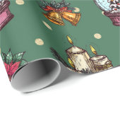 Cadeau Papier d'enveloppement de Noël du globe de neige (Coin rond)