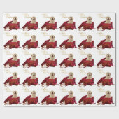Cadeau Papier d'enveloppement de Noël du Labrador jaune (Plat)