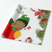 Cadeau Papier d'enveloppement de Noël Elfe Africain (Déroulé)