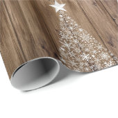 Cadeau Papier d'enveloppement de Noël en bois rustique (Coin rond)