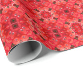 Cadeau Papier d'enveloppement de Noël Festive Retro Flora (Coin rond)