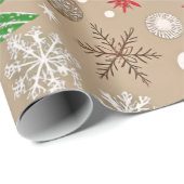 Cadeau Papier d'enveloppement de Noël Festive Silvery Kra (Coin rond)