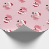 Cadeau Papier d'enveloppement de Noël Flamant rose rose (Coin)