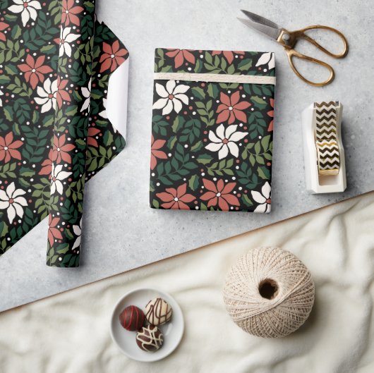 Cadeau Papier d'enveloppement de Noël Fleur sauvage de fl (Artisanat)