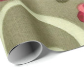 Cadeau Papier d'enveloppement de Noël Floral (Coin rond)