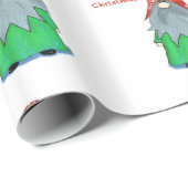 Cadeau Papier d'enveloppement de Noël Gnome (Coin rond)